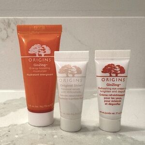 Lot of 3 Origins Ginzing Moisturizer Eye cream Mini Deluxe Samples